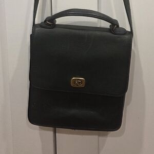 Vintage Nine West Classic Black Geniune Leather Crossbody Bag